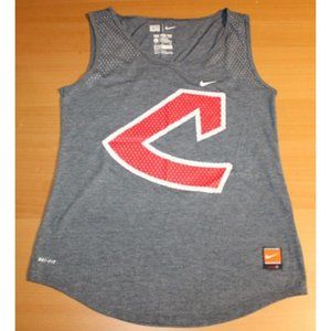 MLB Baseball Cleveland Indians Tank Top Small The Nike Tee Cooperstown Gray Red